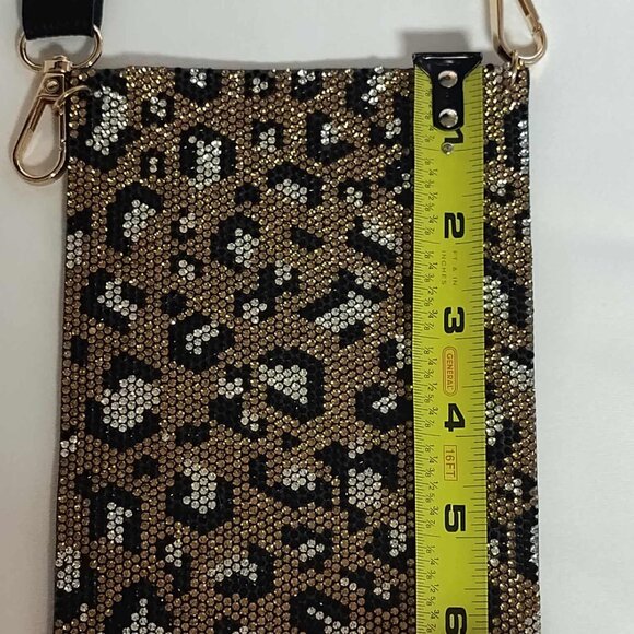PU leather leopard print, sparkle phone case/sleeve with 50" strap - NWOT - Picture 14 of 14